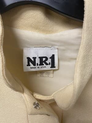 Vintage N.R. 1 Cream Dress Size 16 - Thumbnail 4