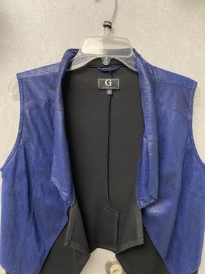 G. By Giuliana Blue Snakeskin Look Vest Size Medium - Thumbnail 2