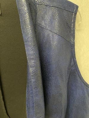 G. By Giuliana Blue Snakeskin Look Vest Size Medium - Thumbnail 3