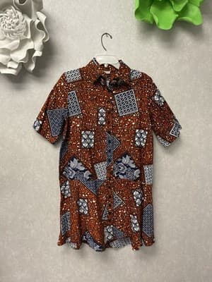 Grass Field Orange/Blue Dress Size 10 - Image 1