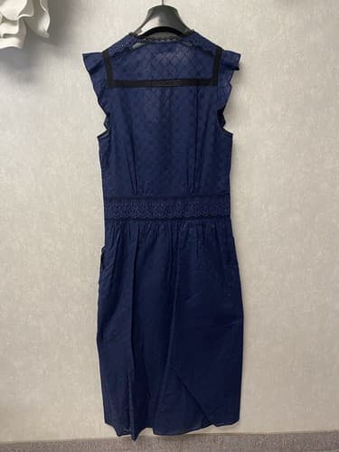 NWT COACH Navy Broderie Anglaise Maxi Lace Dress- Size 00 (retail $695) - Thumbnail 5