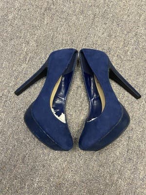 Jessica Simpson Blue Suede Heels Size 7 - Image 1