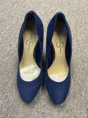 Jessica Simpson Blue Suede Heels Size 7 - Thumbnail 2