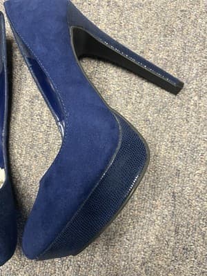 Jessica Simpson Blue Suede Heels Size 7 - Thumbnail 4