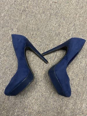 Jessica Simpson Blue Suede Heels Size 7 - Thumbnail 5