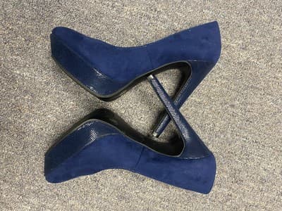 Jessica Simpson Blue Suede Heels Size 7 - Thumbnail 6