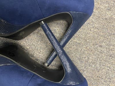 Jessica Simpson Blue Suede Heels Size 7 - Thumbnail 7