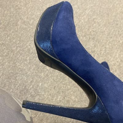 Jessica Simpson Blue Suede Heels Size 7 - Thumbnail 11