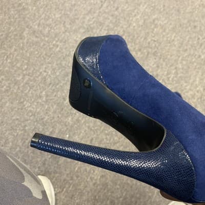 Jessica Simpson Blue Suede Heels Size 7 - Thumbnail 12
