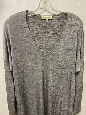 June & Hudson Silver/ Black Dress/Blouse Size Small - Thumbnail 2