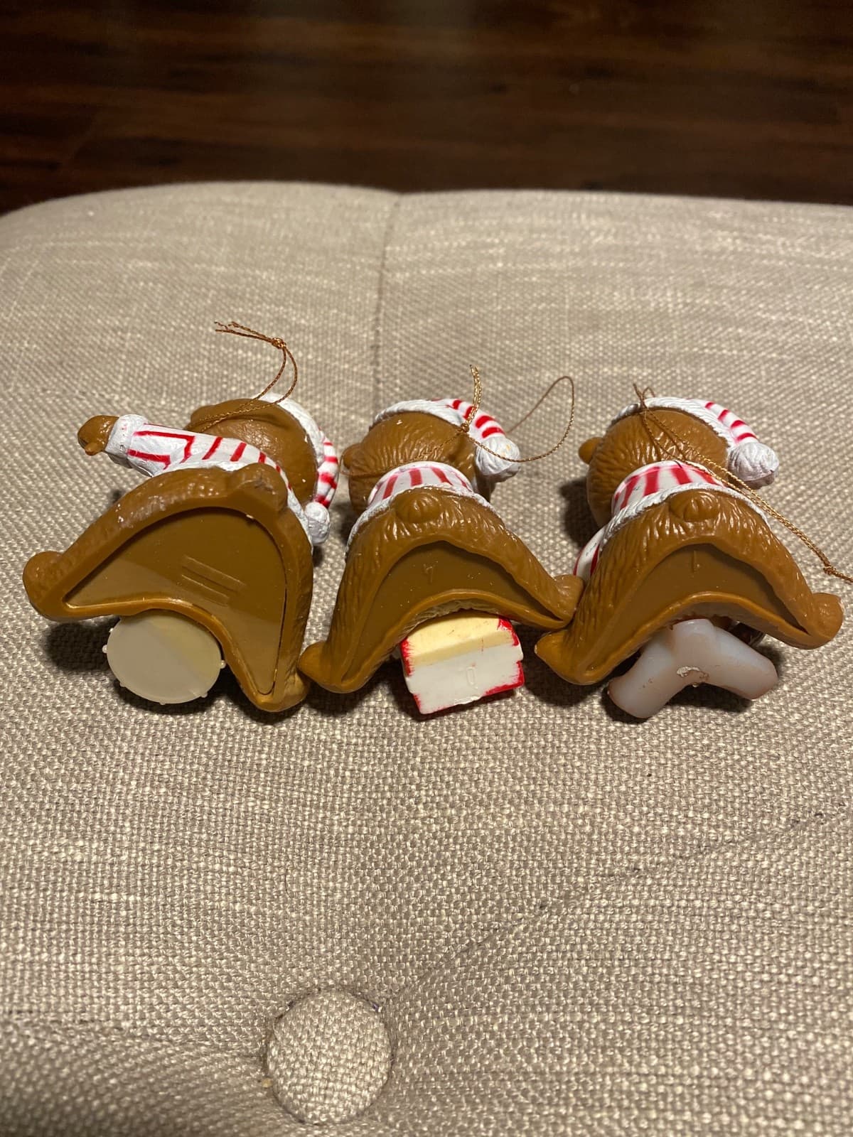 Three Candy Cane Bear Ornaments Christmas - Thumbnail 4