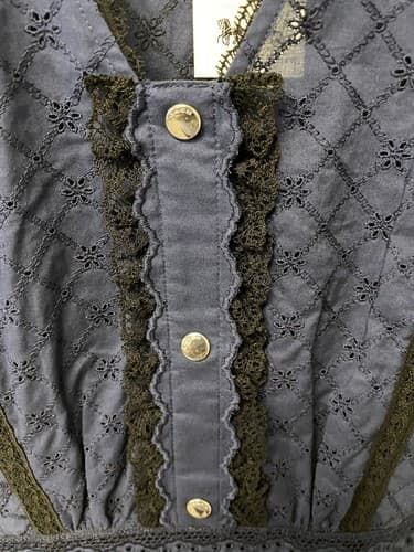 NWT COACH Navy Broderie Anglaise Maxi Lace Dress- Size 00 (retail $695) - Thumbnail 9