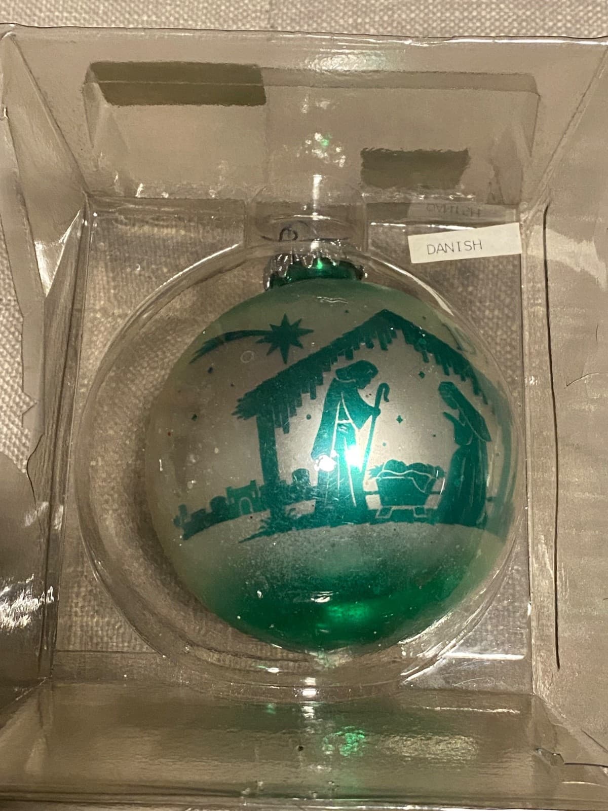 Bronner's Christmas Ornament Glass Ball Gathering At Manger 3" Bulb Vintage 1992 - Thumbnail 2