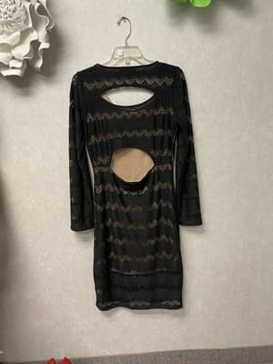 Derek Heart Black/Bone Cutout Dress Size Large - Thumbnail 6