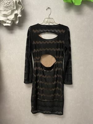 Derek Heart Black/Bone Cutout Dress Size Large - Thumbnail 7