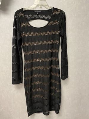 Derek Heart Black/Bone Cutout Dress Size Large - Thumbnail 2