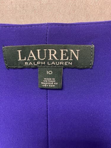 LAUREN RALPH LAUREN Women's Royal Blue Bell Sleeve V-neck Shift Dress Size 10 - Thumbnail 6