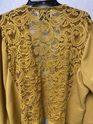 C’est Toi Yellow Lace Back Blazer Size 2XL Fits Like 1xL - Thumbnail 7