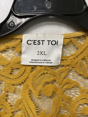 C’est Toi Yellow Lace Back Blazer Size 2XL Fits Like 1xL - Thumbnail 4