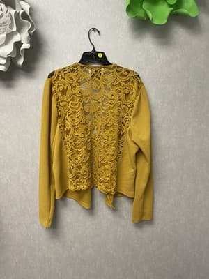 C’est Toi Yellow Lace Back Blazer Size 2XL Fits Like 1xL - Thumbnail 6