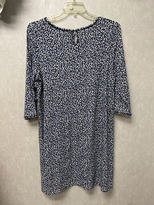 J. Jill Wearever Collection Blue Multi Dress Size Large - Thumbnail 5
