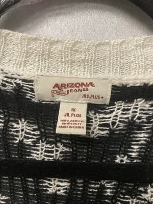 Arizona Jean Co Black/White Sweater Size 1X - Thumbnail 3