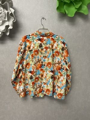 CJ Banks Orange Multi Button Down Blazer Size 3X - Thumbnail 7