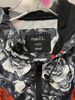 Rue 21 Black/White/Red Hoodie Jacket Size Small - Thumbnail 6