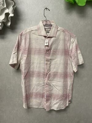 Men’s Joseph Abboud Pink Multi Shirt Size Med - Image 1