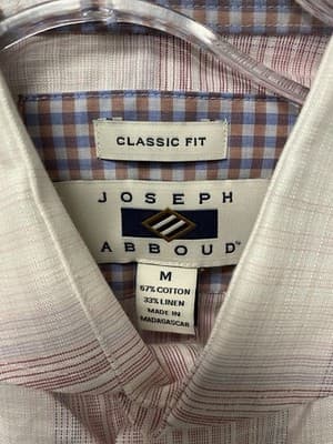 Men’s Joseph Abboud Pink Multi Shirt Size Med - Thumbnail 4