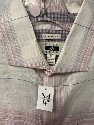 Men’s Joseph Abboud Pink Multi Shirt Size Med - Thumbnail 3