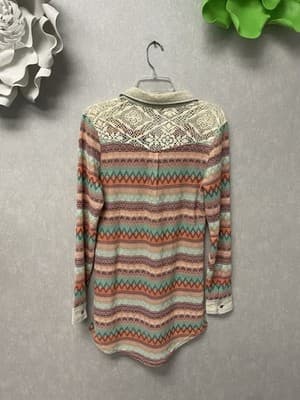 Missy Me Pink/Green Long Sleeve Dress/Tunic Size Med - Thumbnail 8