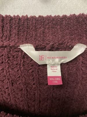 No Boundaries Burgundy Sweater Size 2XL - Thumbnail 4