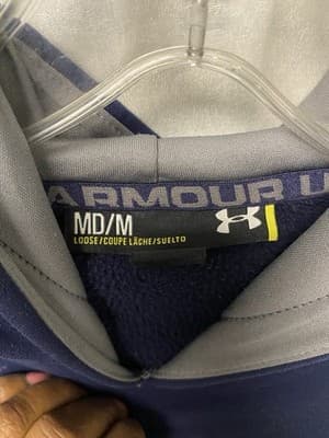 Under Armour Navy/Silver Hoodie Size Med - Thumbnail 6