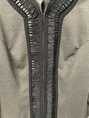 Coldwater Creek Grey/Black Blazer With embroidery Size 16 - Thumbnail 3