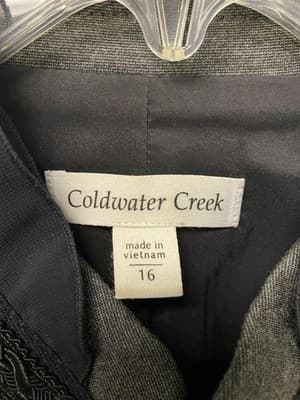 Coldwater Creek Grey/Black Blazer With embroidery Size 16 - Thumbnail 5