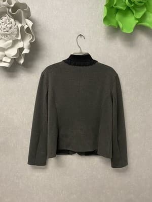 Coldwater Creek Grey/Black Blazer With embroidery Size 16 - Thumbnail 7