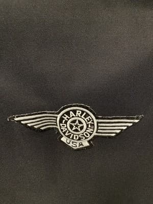 Black Leather Front Vest With Harley Davison Size Med Stretch Back - Thumbnail 6