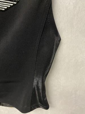 Black Leather Front Vest With Harley Davison Size Med Stretch Back - Thumbnail 7