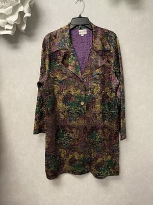 ABC Collection Purple/Green Multi Jacket/Dress Size M-L - Image 1