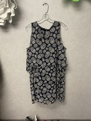 Tommy Hilfiger Blue/White Floral Dress Size 14 - Image 1