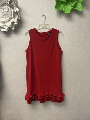 Nina Leonard Red Rosette Dress Size XL - Image 1