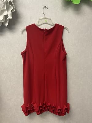 Nina Leonard Red Rosette Dress Size XL - Thumbnail 3