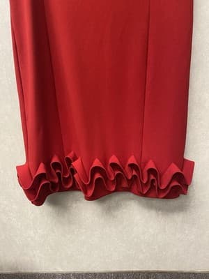 Nina Leonard Red Rosette Dress Size XL - Thumbnail 5