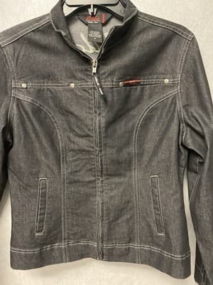 Ella Black Denim 2pc Jacket And Skirt Suit Size M/7 - Thumbnail 4