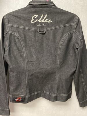Ella Black Denim 2pc Jacket And Skirt Suit Size M/7 - Thumbnail 9