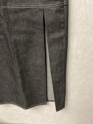 Ella Black Denim 2pc Jacket And Skirt Suit Size M/7 - Thumbnail 15