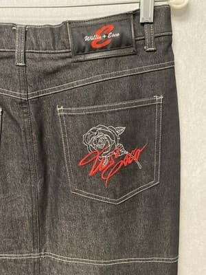 Ella Black Denim 2pc Jacket And Skirt Suit Size M/7 - Thumbnail 17