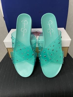 Jessica Simpson Women’s Tislie Open-Toe Slide Sandal Green Size 9.5 - Image 1