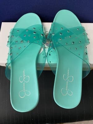 Jessica Simpson Women’s Tislie Open-Toe Slide Sandal Green Size 9.5 - Thumbnail 4